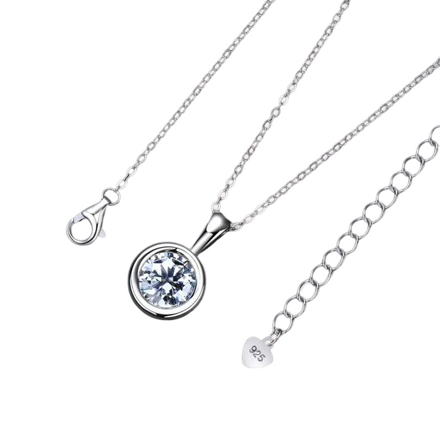 1pc Classic Single 2-carat Moissanite Stone Exquisite Pendant Necklace