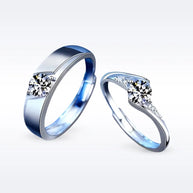 2pcs 925 Sterling Silver 0.5 Carat Moissanite Couple Rings