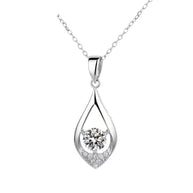 Teardrop Shape Moissanite 925 Sterling Silver Pendant Necklace