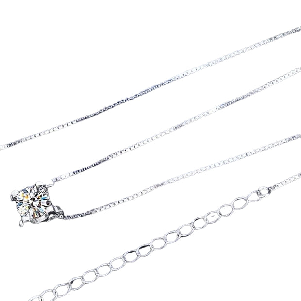 925 Silver Moissanite Pendant Necklace