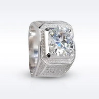 Moissanite Luxury Sterling Silver Mens Ring