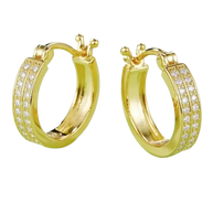 Platinum-Plated Hoop Earrings in 925 Sterling Silver