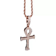 Moissanite Cross Pendant with 925 Sterling Silver Chain