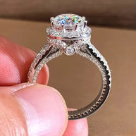 Elegant Luxury 2 Carat 925 Sterling Silver Moissanite Diamond Ring