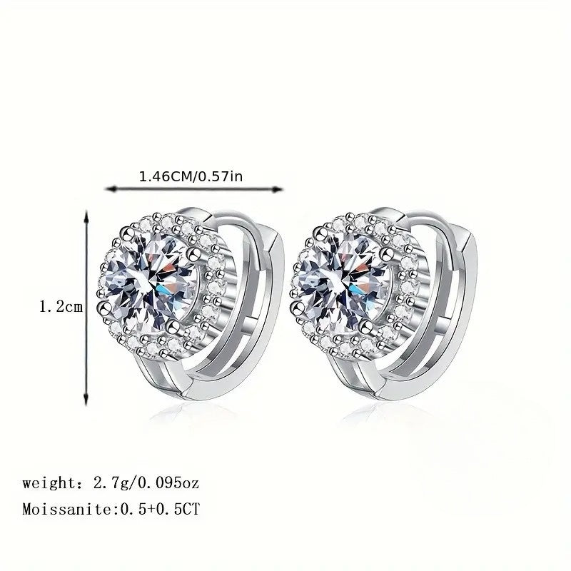 Moissanite Silver Hoop Earrings