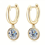 Moissanite Gold 14k Plated Earrings