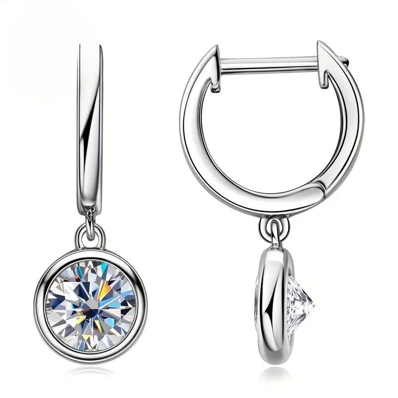 Moissanite Gold 14k Plated Earrings