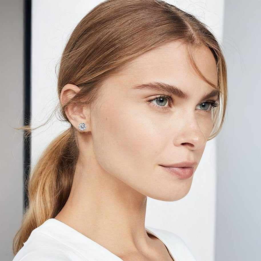 925 Sterling Silvery Moissanite Stud Earrings