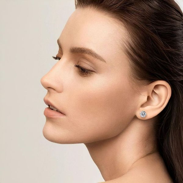 925 Sterling Silvery Moissanite Stud Earrings