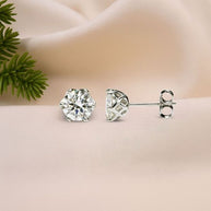 925 Sterling Silvery Moissanite Stud Earrings