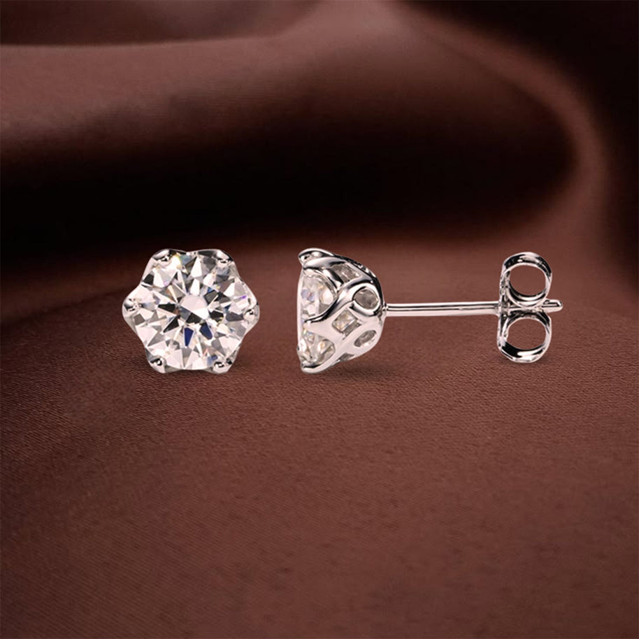 925 Sterling Silvery Moissanite Stud Earrings