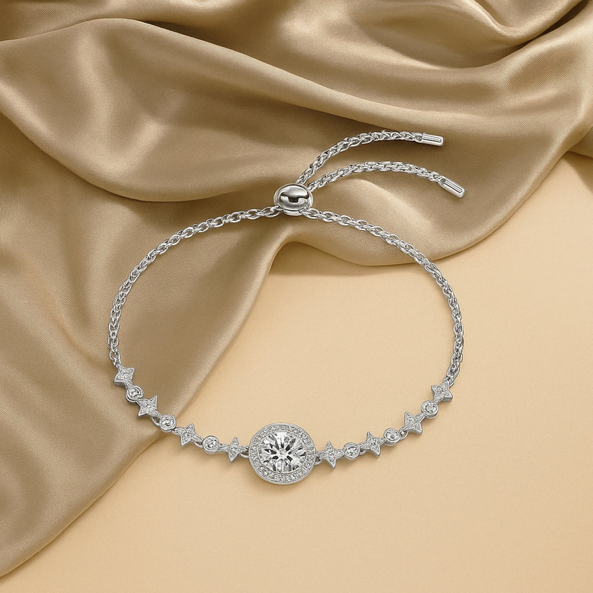 Moissanite Round Bag Simple  Bracelet for Women's