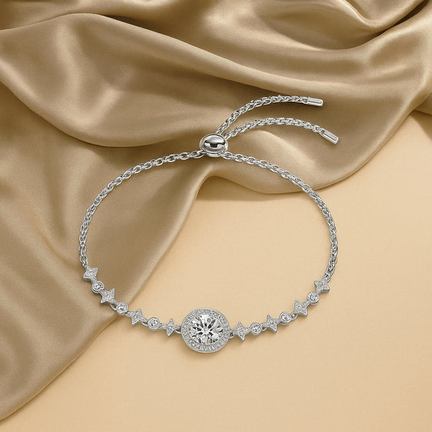 Moissanite Round Bag Simple  Bracelet for Women's