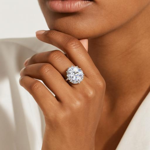 925 Moissanite Diamond Silver Rings  For Womens