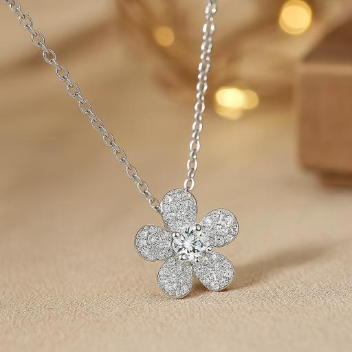 925 Sterling Silver Pendant  Moissanite Necklace  For Women