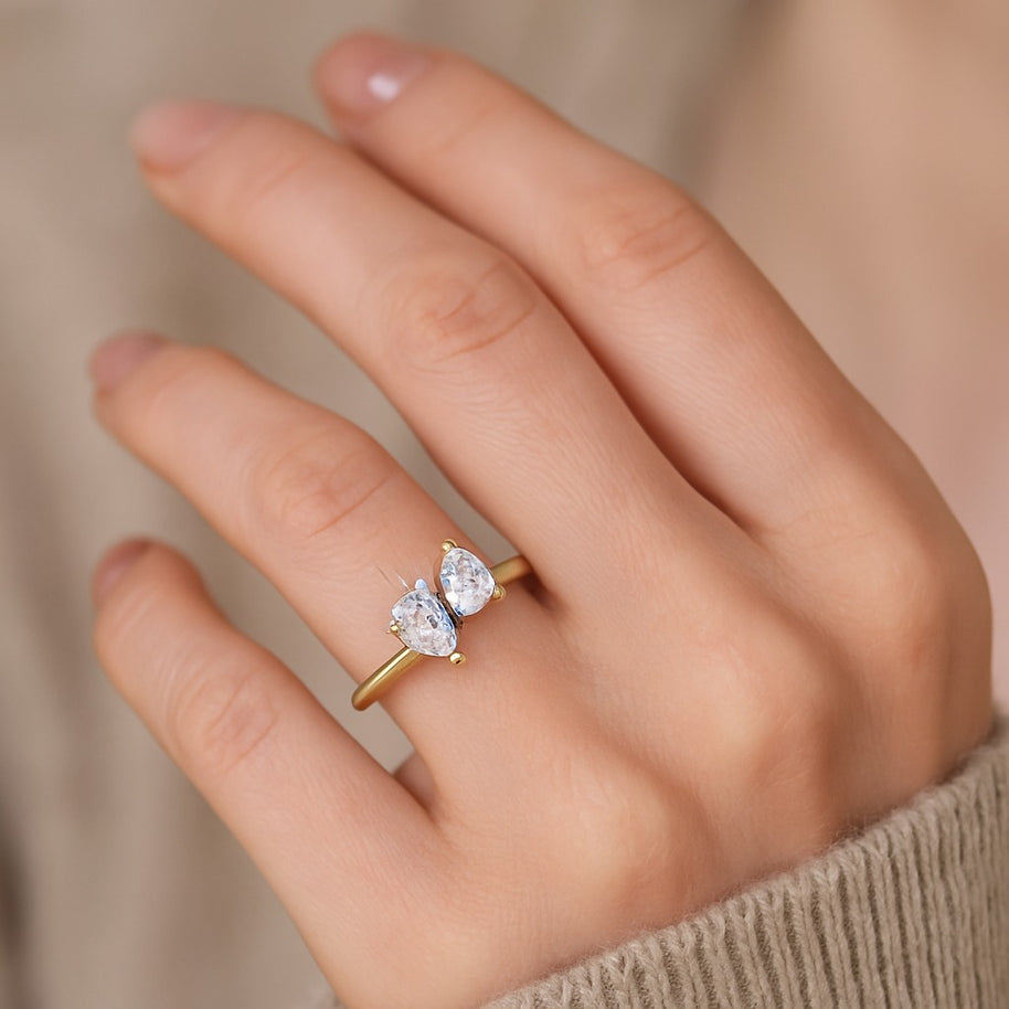 925 Sterling Silver White Gold Wedding Ring for Women