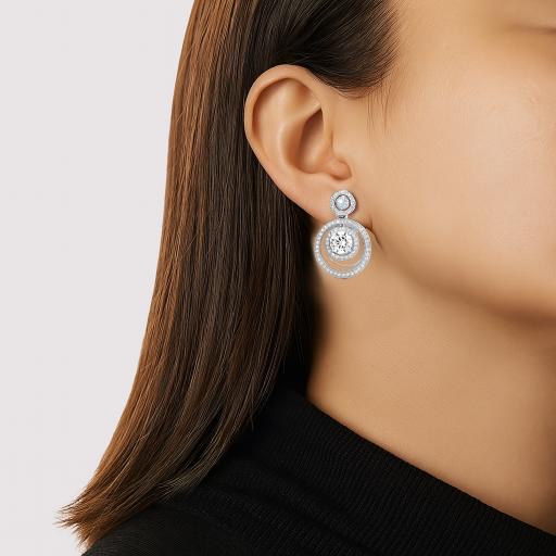 925 Sterling Silver Round Moissanite Stud Earrings