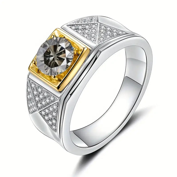 Moissanite 1 Carat Ring in 925 Sterling Silver 18K White Gold ring