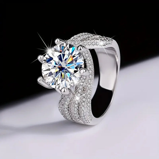 Moissanite 5 Carat Ring -Sterling Silver