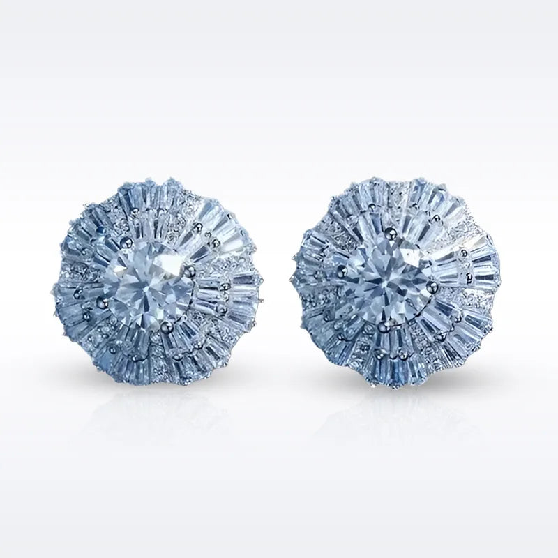 Pair of 1-carat moissanite stud earrings in 925 sterling silver
