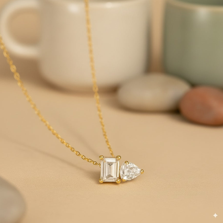 S925 Sterling Silver Moissanite Pendant Necklace
