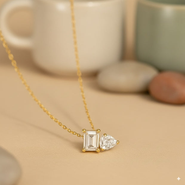 S925 Sterling Silver Moissanite Pendant Necklace