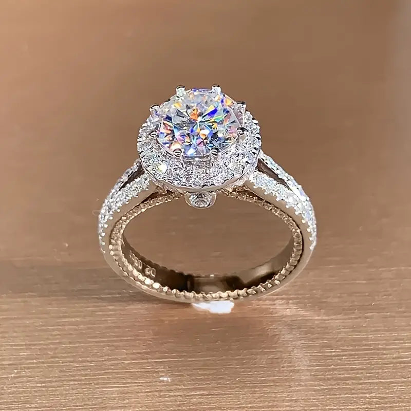 Silver Moissanite Ring