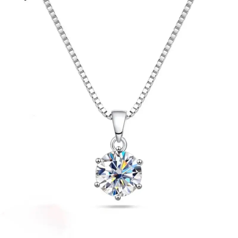 Moissanite Pendate & Chain  925 Sterling Silver