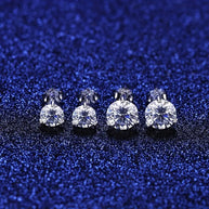 Moissanite 3-prong Stud Earrings – 925 Sterling Silver