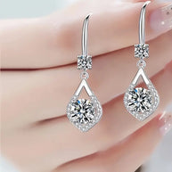 Moissanite Dangle Earrings - 925 Sterling Silver