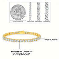 Moissanite Tennis Bracelet - 18k Gold Plated