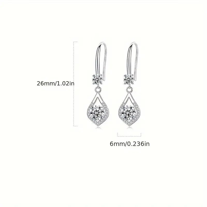 Moissanite Dangle Earrings - 925 Sterling Silver