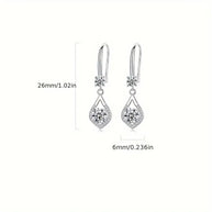 Moissanite Dangle Earrings - 925 Sterling Silver