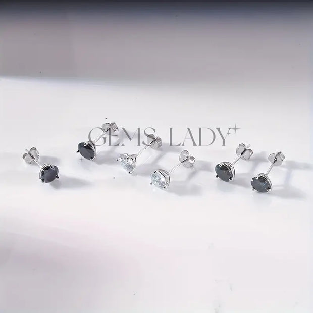 Moissanite 3-prong Stud Earrings – 925 Sterling Silver