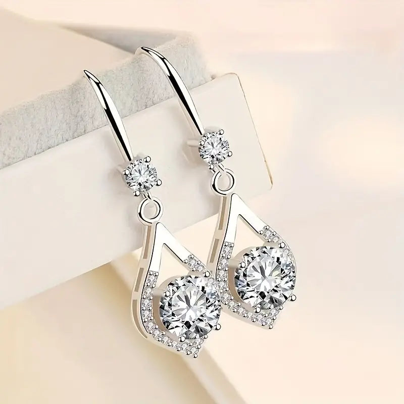 Moissanite Dangle Earrings - 925 Sterling Silver