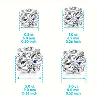 Moissanite Stud Earrings 925 Sterling Silver Earrings For Men