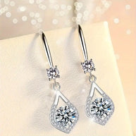 Moissanite Dangle Earrings - 925 Sterling Silver