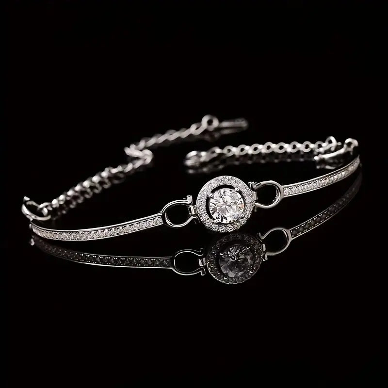 1ct Moissanite Bracelet – 925 Pure Silver Jewelry