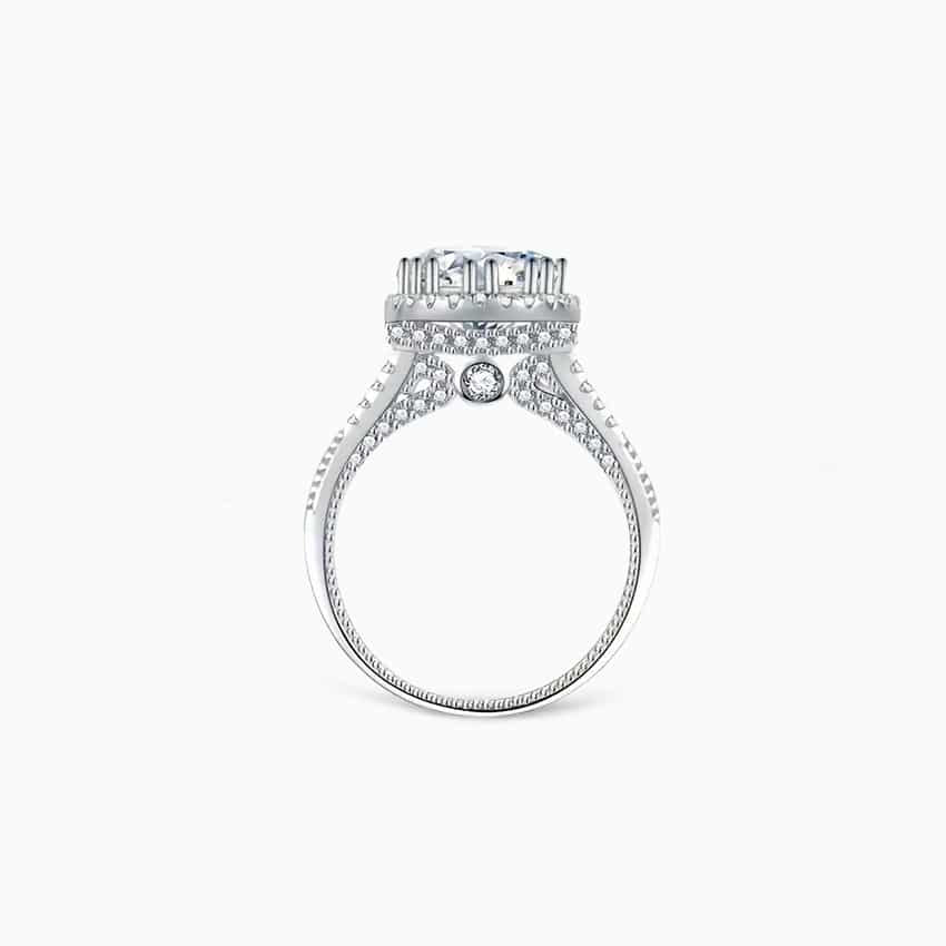 Luxury 2ct Moissanite Ring in 925 Silver, 18K White Gold Plated