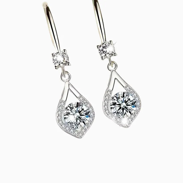 Moissanite Dangle Earrings - 925 Sterling Silver