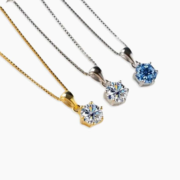 Moissanite Pendant & Chain - Gold Plated