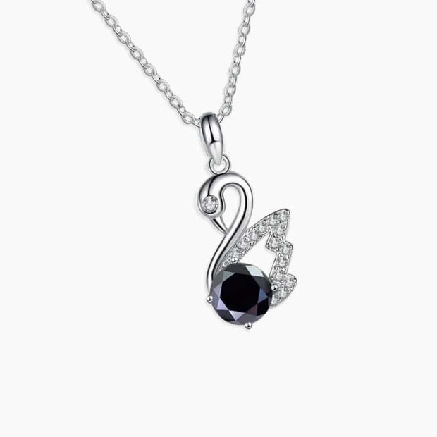 Moissanite Pendant & Chain - Swan - 925 Sterling Silver