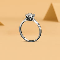 925 Sterling Silver Moisannite Diamond Ring