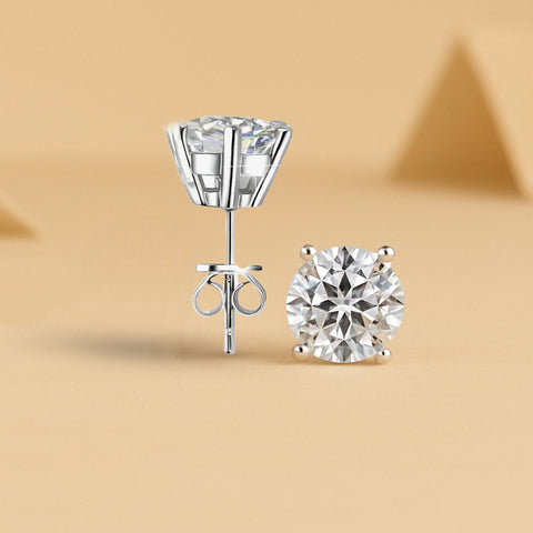 Moissanite 3-prong Stud Earrings – 925 Sterling Silver