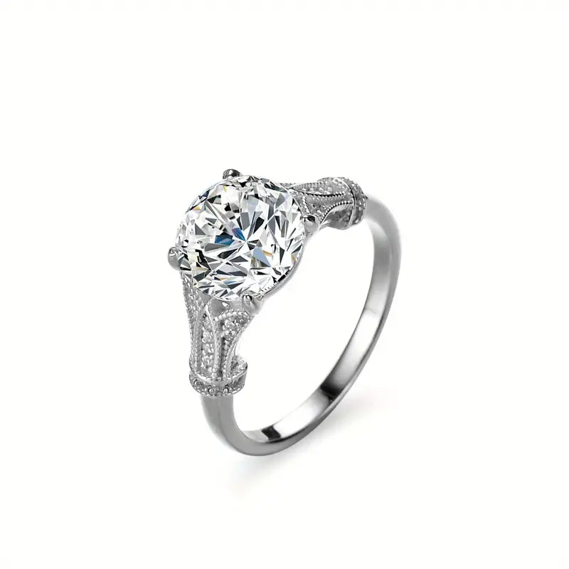 925 Sterling Silver Ring with 3ct Moissanite