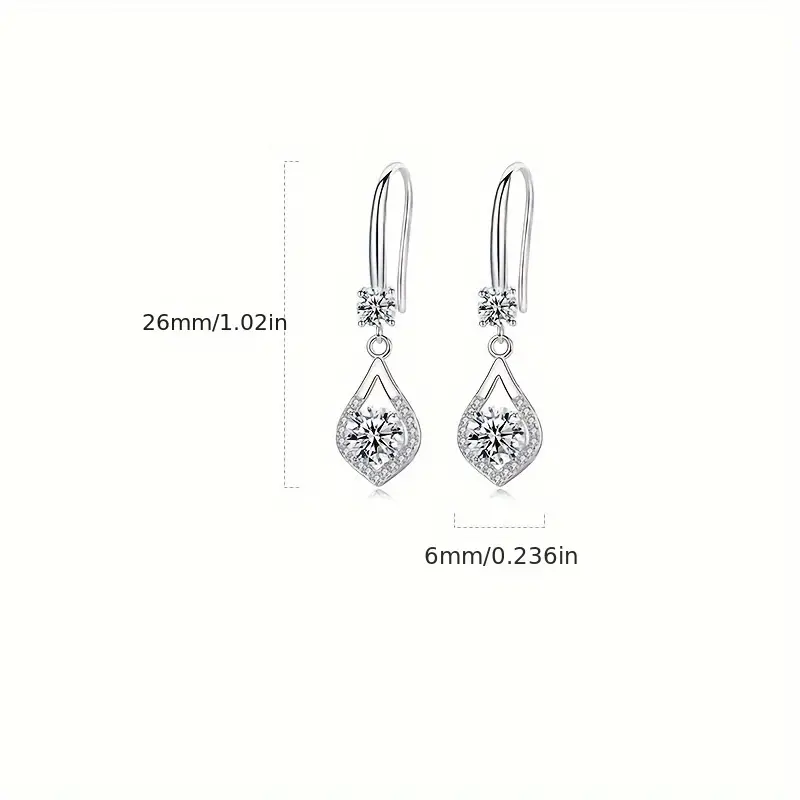 Moissanite Dangle Earrings – 925 Sterling Silver