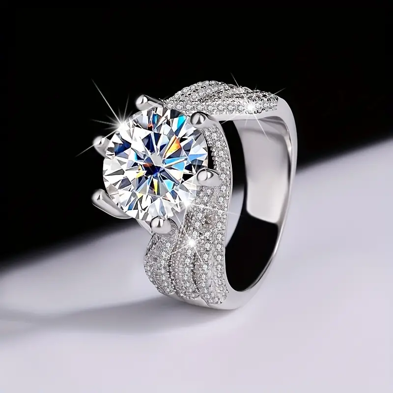 Moissanite 5 Carat Ring – 925 Sterling Silver