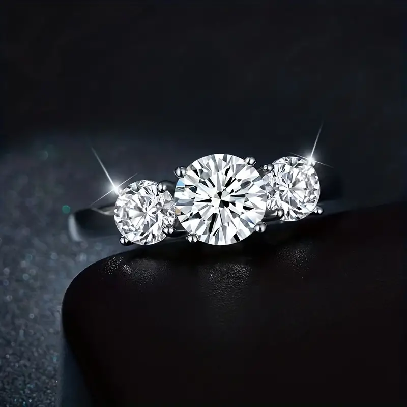 Moissanite 4 Carat Ring – 925 Sterling Silver