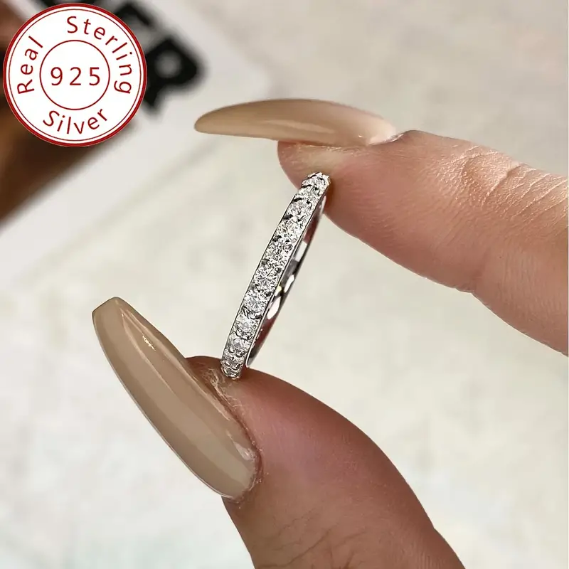 Moissanite Eternity Ring – Gold plated