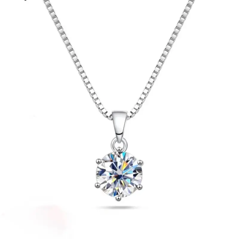 Moissanite Pendant & Chain – Gold Plated